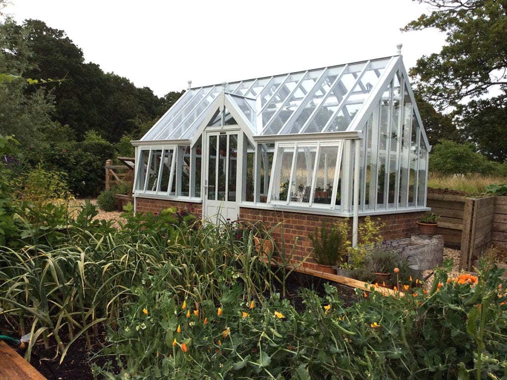 National Garden Scheme Sage greenhouse at Stonehealed Farm in Sussex