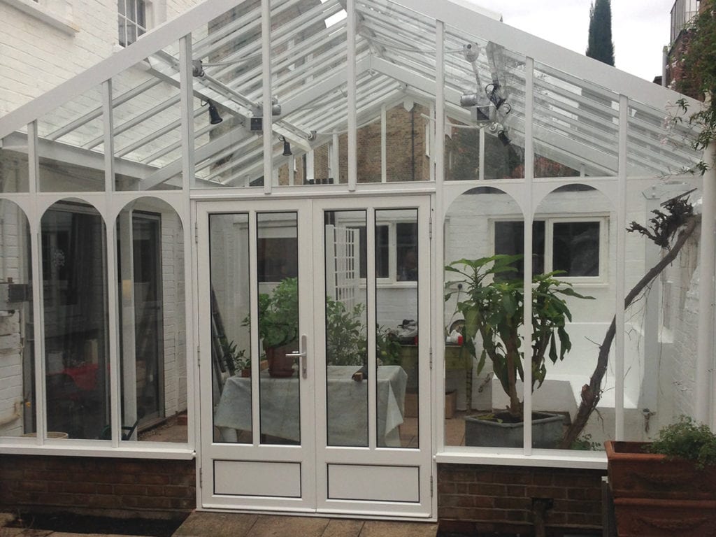 Bespoke aluminium greenhouse in London