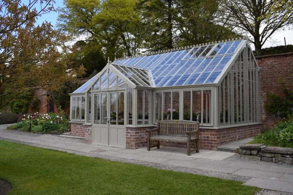 Traditional three quarter span greenhouse at Holehird Gardens.