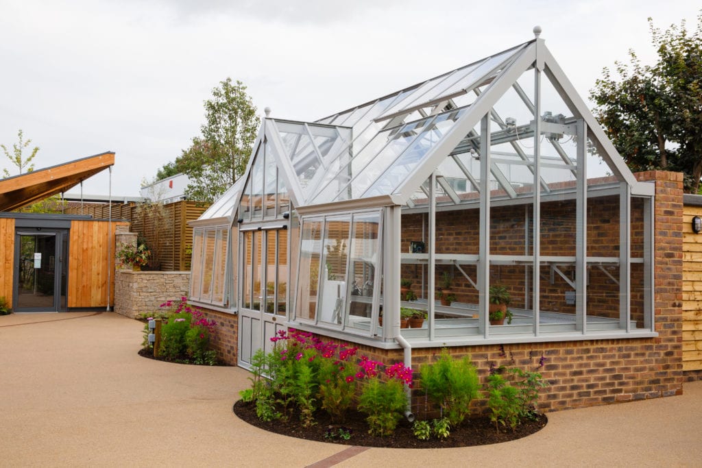 Wheelchair friendly greenhouse at Stoke Mandeville